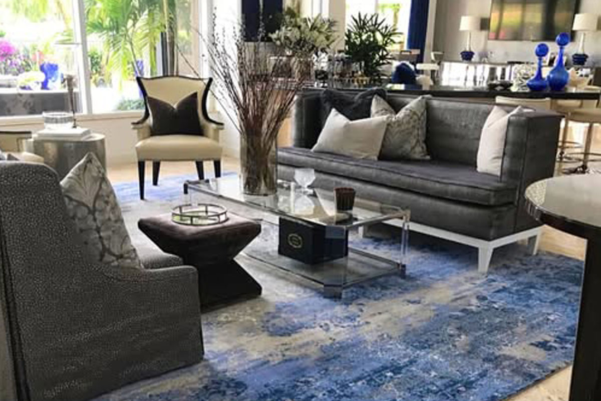 Livingroom Sofa on Blue Rug